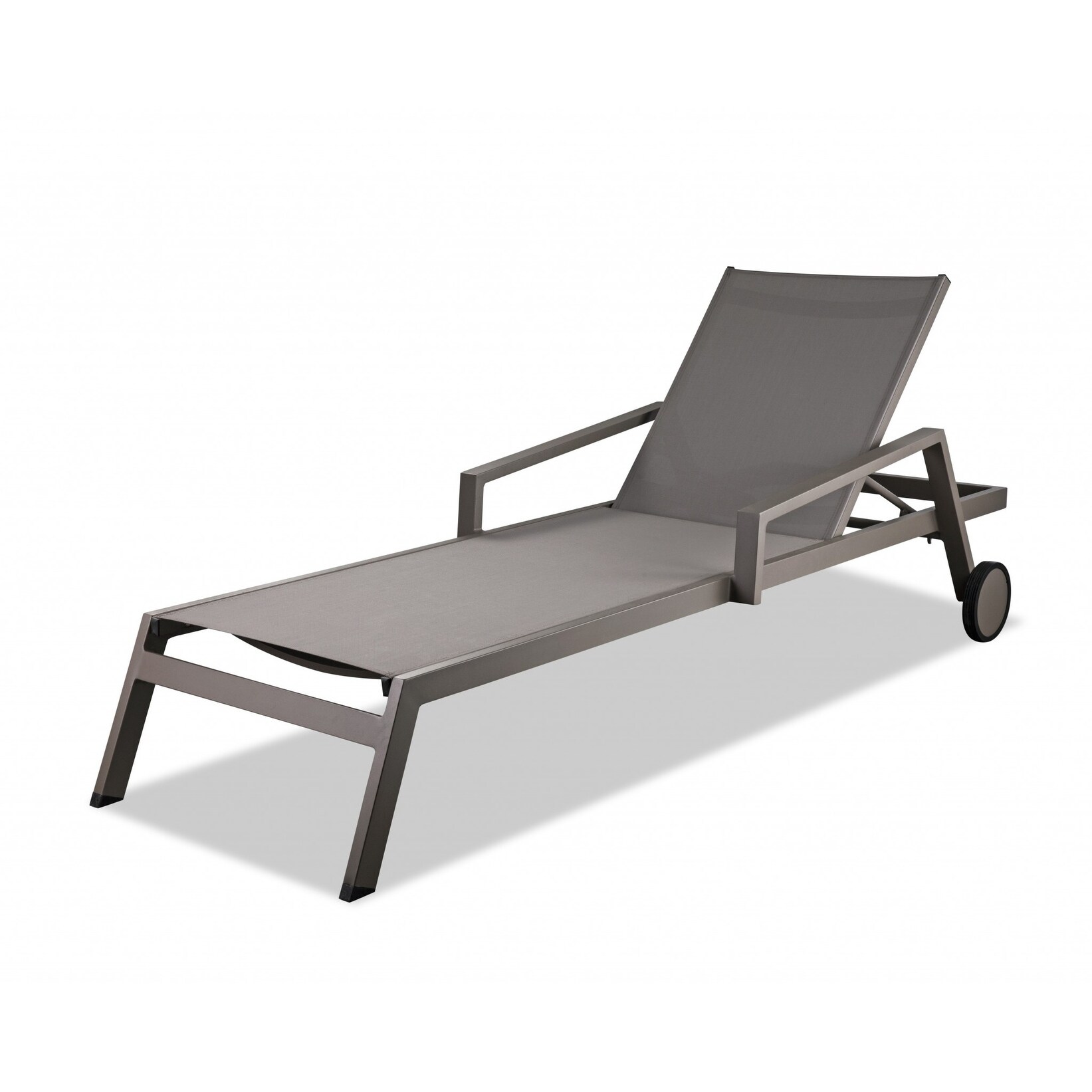 Set Of 2 Taupe Modern Aluminum Chaise Lounges Set Of 2 Taupe Modern Aluminum Chaise Lounges