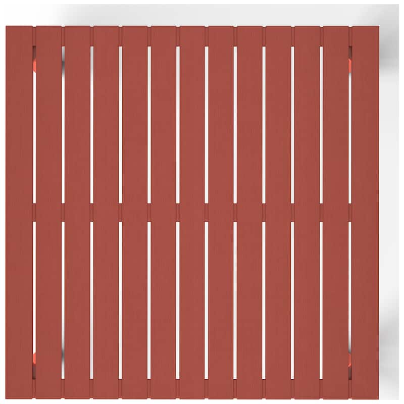 Frond and Form 31.5 Inch Outdoor Square Dining Table with Metal Frame