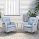 Option Light Gray Wicker / Babyblue Cusion