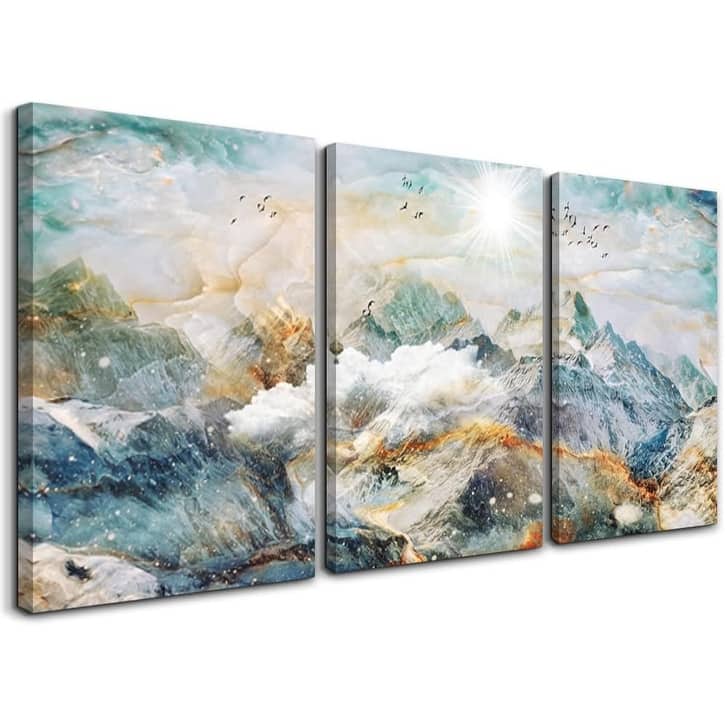 Wall Decor Abstract Mountain Landscape Painting - 16 x 24