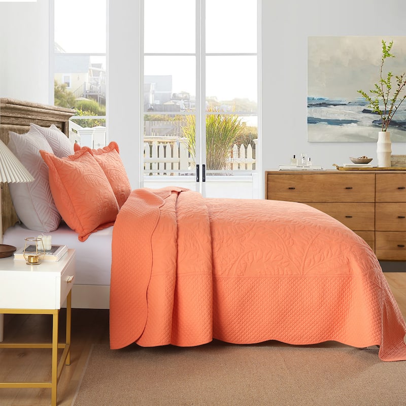 MarCielo 3 Piece Cotton Oversized Bedspread Quilt Set Tmonica