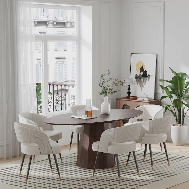 Dovelina 67" 3 Color Options Oval Dining Table for 6 People - 67"x33.5"x31"