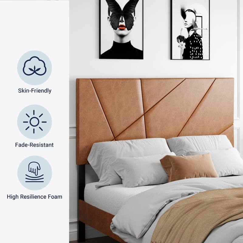 Roomfitters Metal Bed Frame, Square Platform Bed with Under-Bed Storage, Heavy Duty Mattress Foundation, Antique Brown