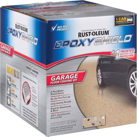 Rust-Oleum EPOXYSHIELD Gloss Garage Floor Coating Kit, Tan, 120 Oz. - 1 Each - 120 Oz.