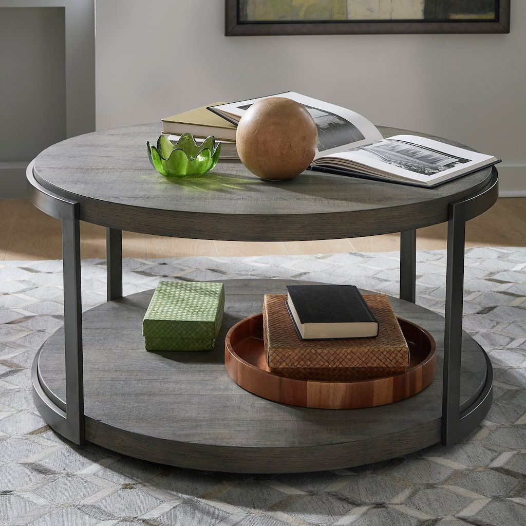 Modern View Gauntlet Gray Round Cocktail Table