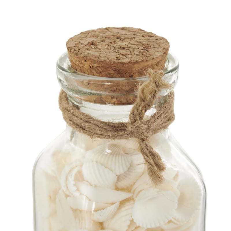 Glass Orbs & Vase Filler with Seashells and Jute Rope Accents - Set of 3 Clear - Roche River Decor - 3"W x 3"L x 8"H