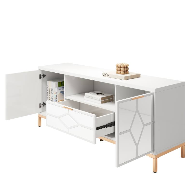 60" Wood Media Console Modern TV Stand