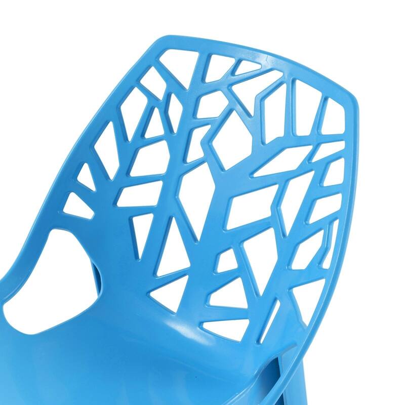 Stackable Dining Chair in Polypropylene (Set of 4) Modern Cut-out Design Backrest Accent Side Chair