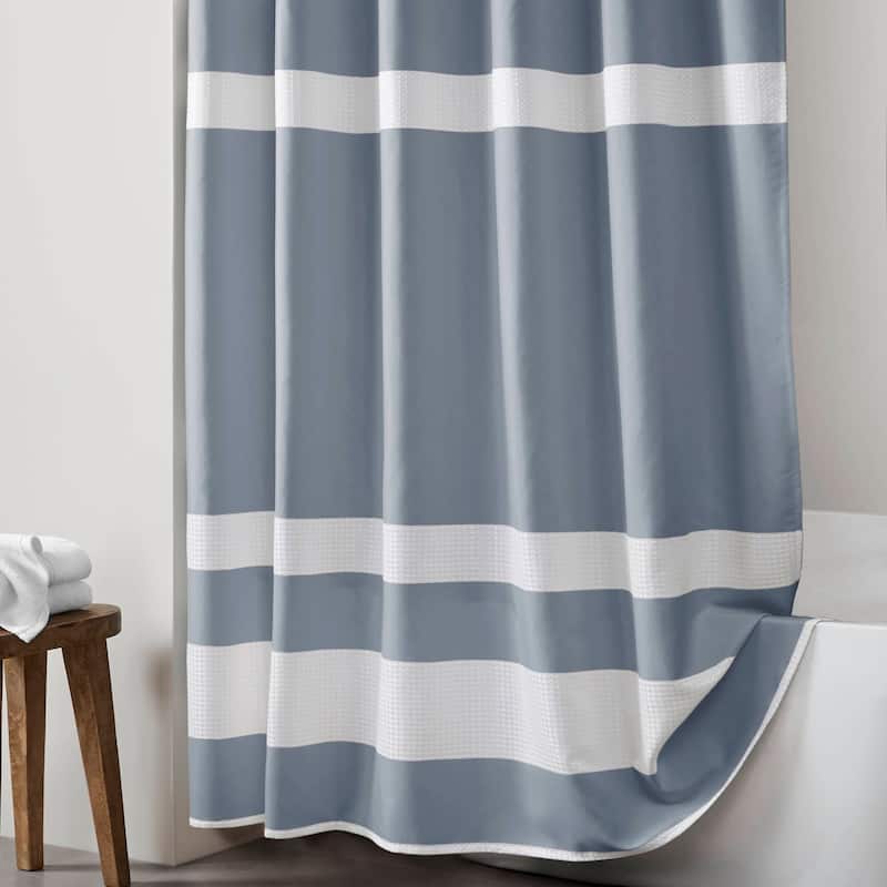 Madison Park Spa Waffle Shower Curtain with 3M Treatment