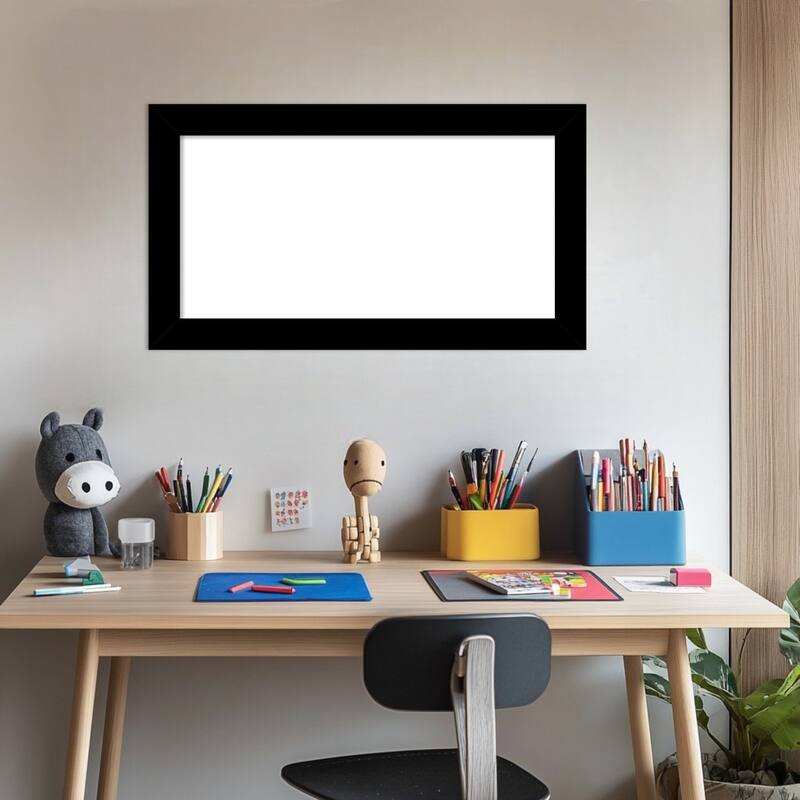 Amanti Art Brushed Black Framed Dry Erase Magnetic Board