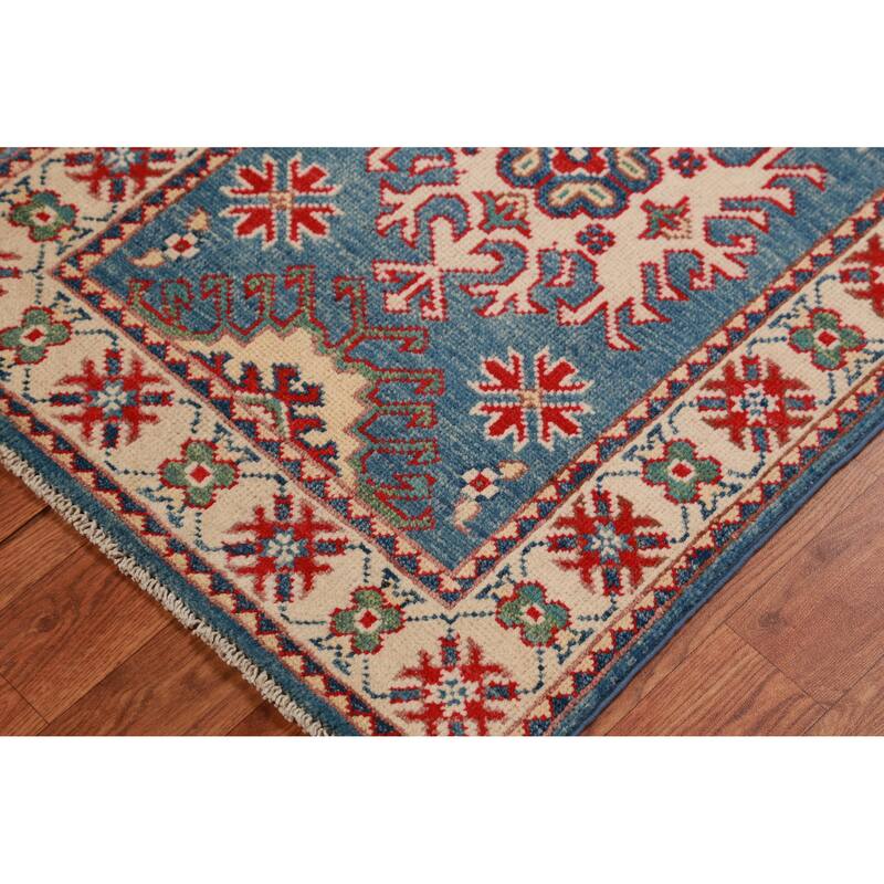 Blue Kazak Oriental Accent Foyer Rug Handmade Wool Carpet - 2'0"x 3'0"