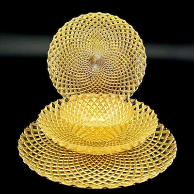 Unique Diamond Pattern Glass Dinner Set Perfect for Everyday Dining and Special Occasions