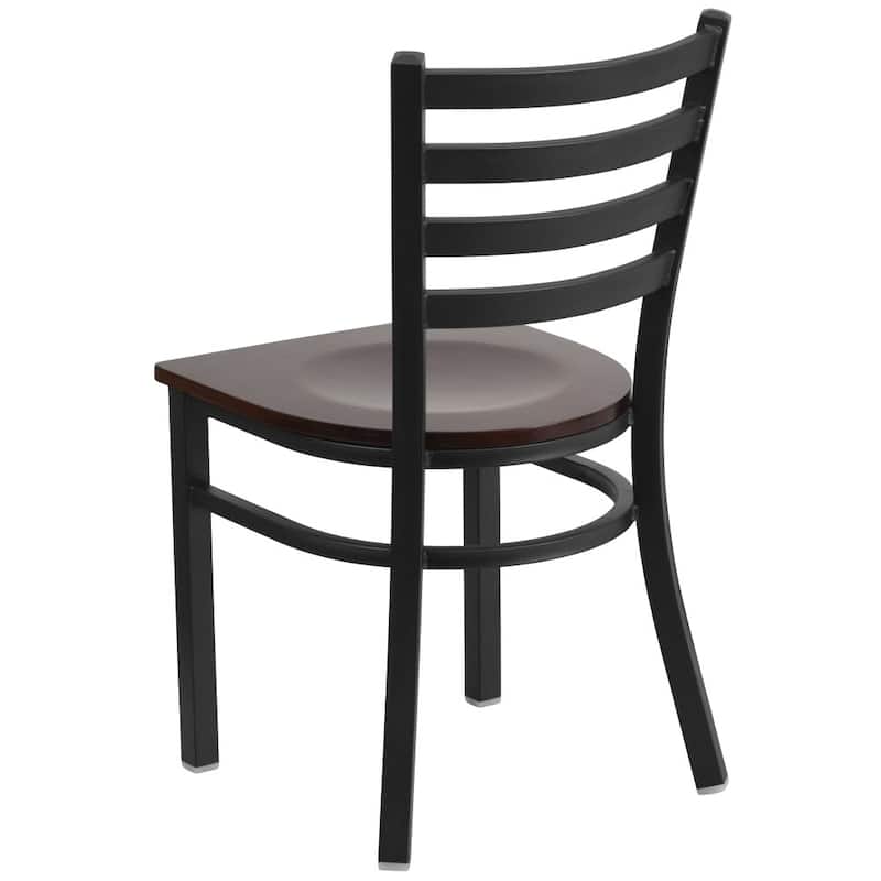 2 Pack Ladder Back Metal Restaurant Chair - 16.5"W x 17"D x 32.25"H - 16.5"W x 17"D x 32.25"H