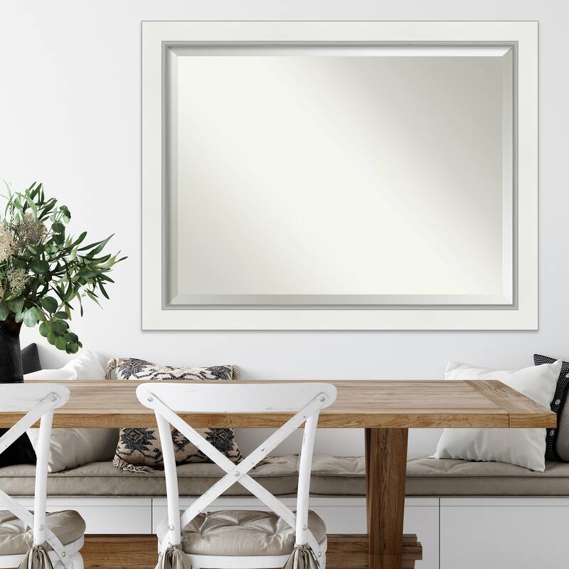 Beveled Wall Mirror - Eva Black Silver Frame