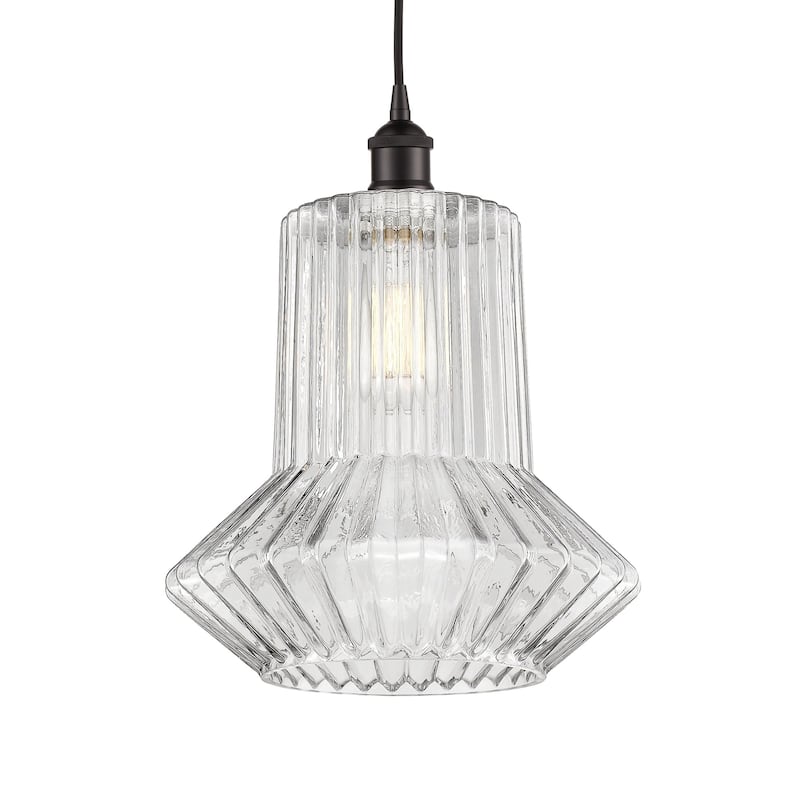 Innovations Lighting 616-1P-16-12 Springwater Pendant Springwater 12" - Oil Rubbed Bronze / Clear Spiral Fluted