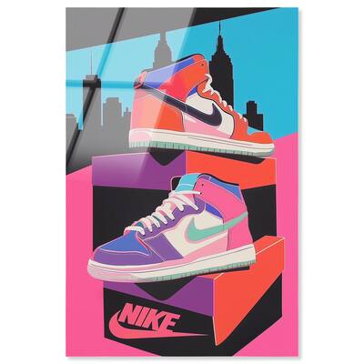 City Pop Sneakers Acrylic by Art Remedy, Ready to Hang