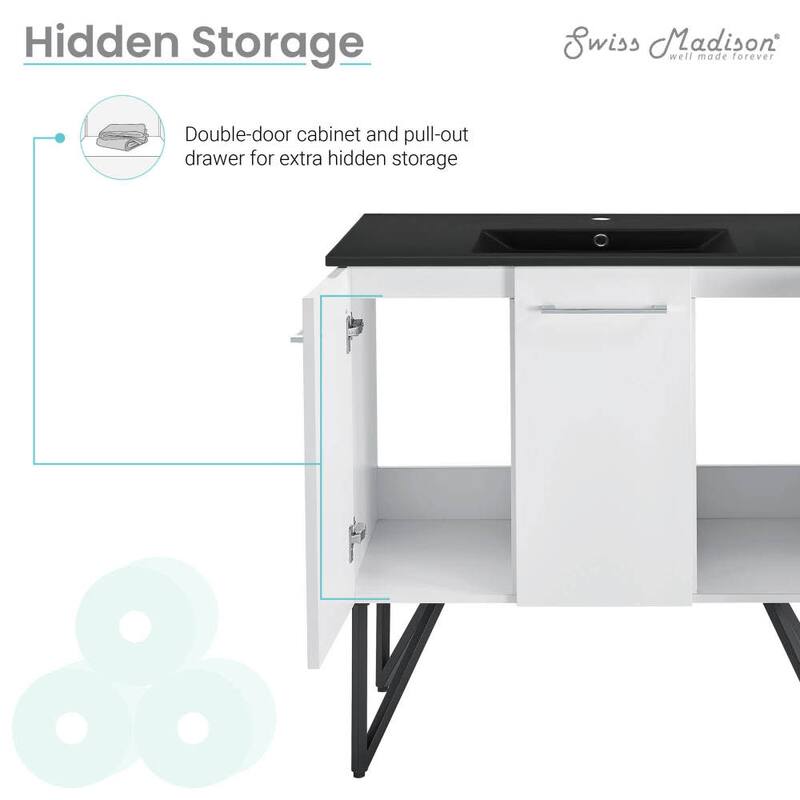 Swiss Madison SM-BV213MB Annecy 37" Free Standing Single Basin Vanity