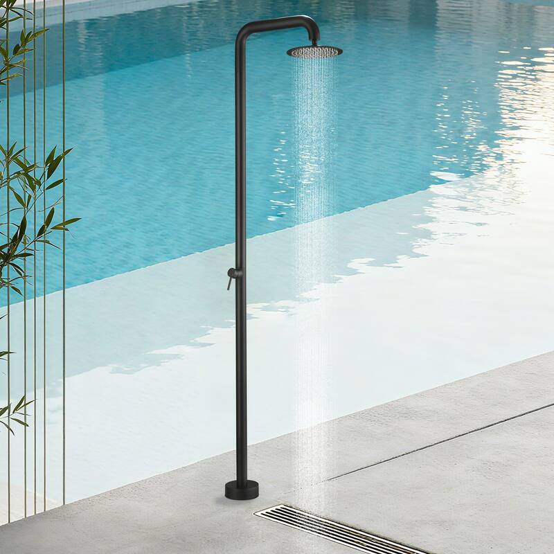 81"H Stainless Steel Freestanding Outdoor Shower with Handheld Shower