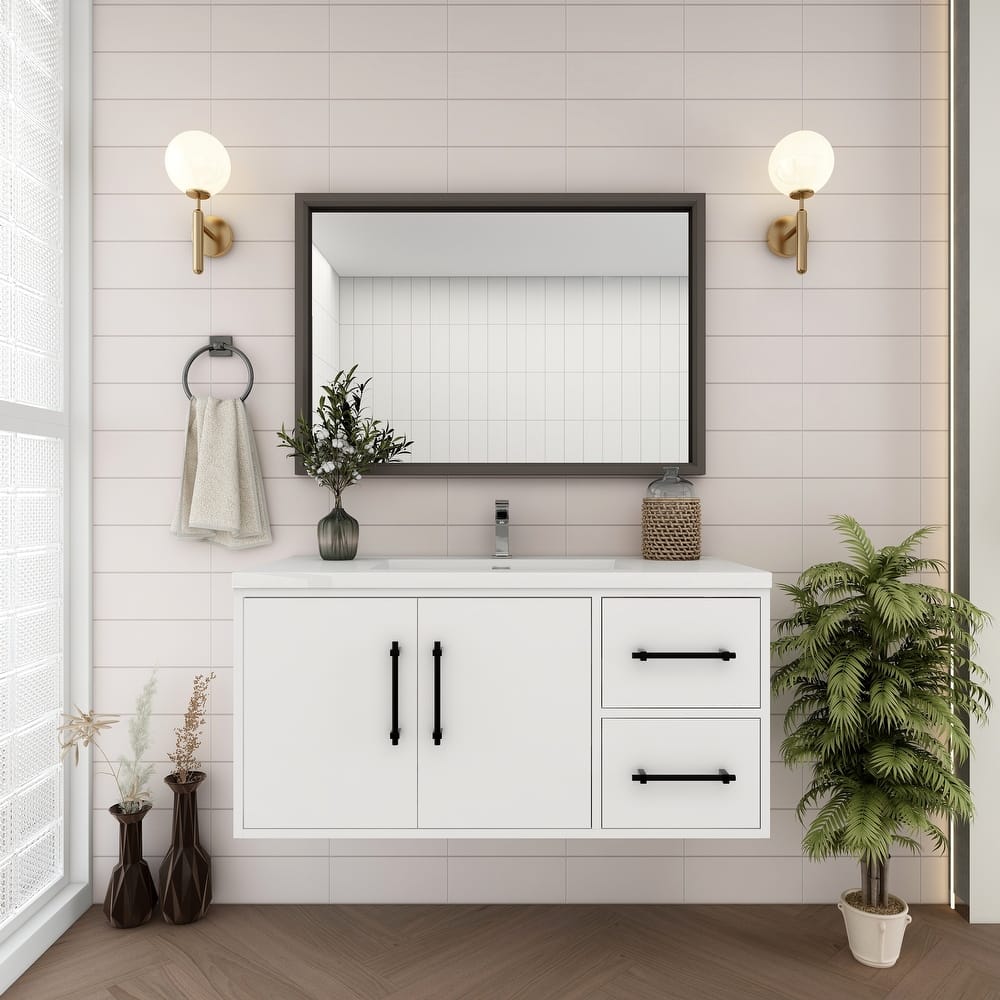 Victoria 42'' R Wall-mounted Vanity with Reinforced Acrylic Sink - 41.5
