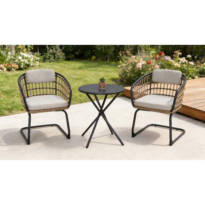 Wicker Dining Chair-Set Of 2 For Patio, Balcony, Or Garden Space