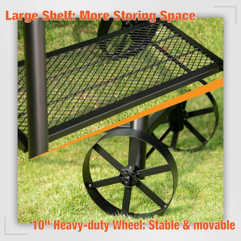 Charcoal Grill with Offset Smoker, All Metal Steel Made Outdoor Smoker, Best Combo for Outdoor Garden Patio and Backyard Cooking