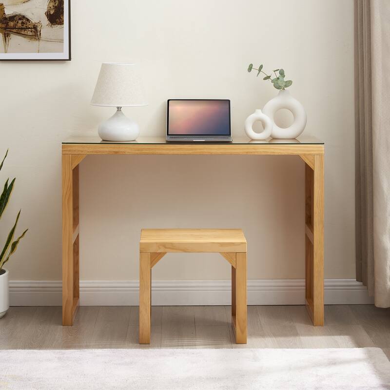 Wooden Dining Bench and Table Set for Entryway,Living Room,Kitchen and Bedroom