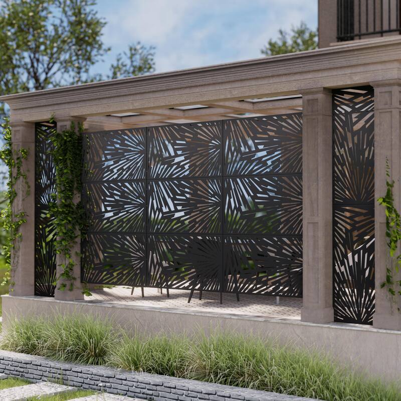 Outdoor Privacy Screen Metal Privacy Screen Panel Free Standing - 72*47