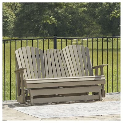Signature Design by Ashley Hyland wave Outdoor Glider Loveseat - 67" W x 31.5" D x 41.75" H