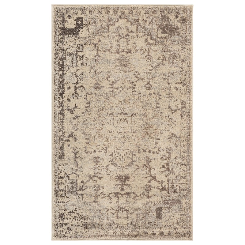 SAFAVIEH Madison Katelijne Boho Medallion Distressed Area Rug - 3' x 5' - Ivory/Beige Grey