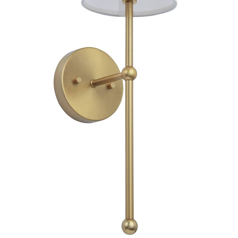 Modern Gold Dimmable 1-Light Wall Sconce with Fabric Shade