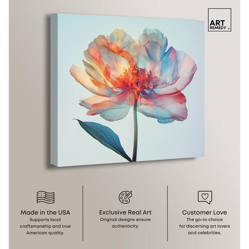 Peony Phases Canvas by Art Remedy, Gallery Wrapped