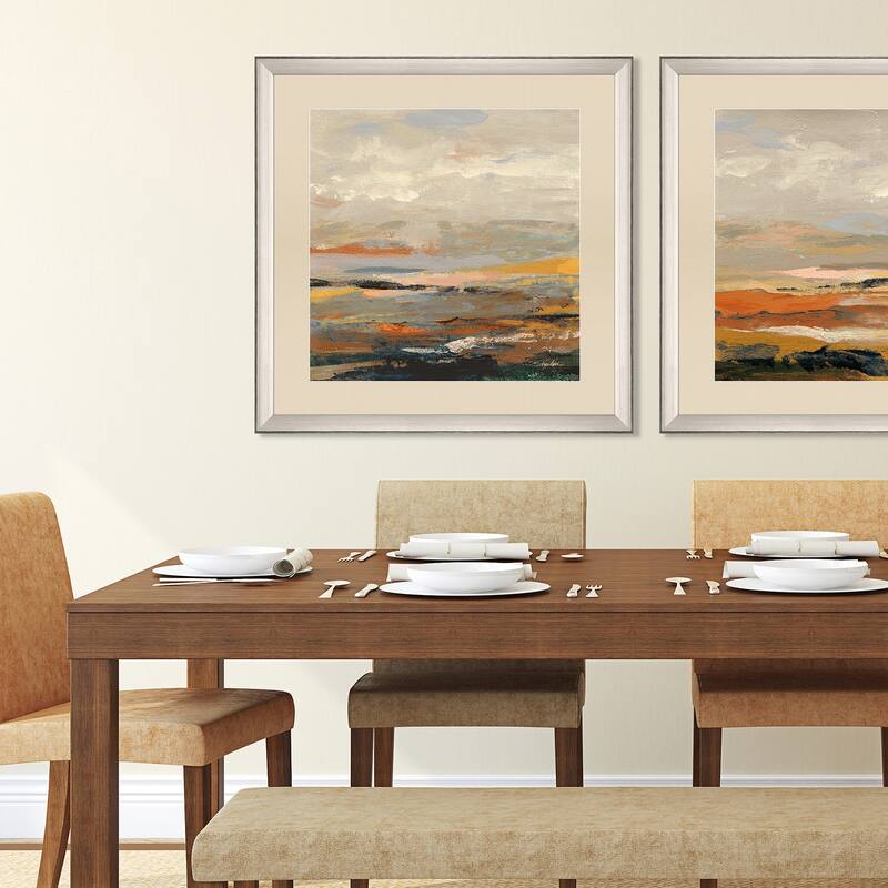 Warm Bay I Framed Art Giclee Under Glass - Orange