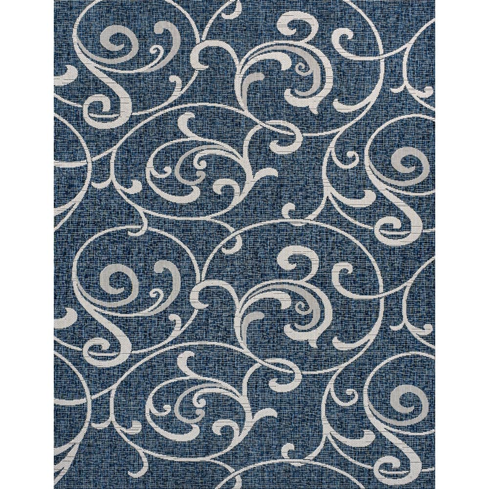 JONATHAN Y Isla Traditional Classic All-Over Scroll Green/Cream Indoor/Outdoor Area Rug