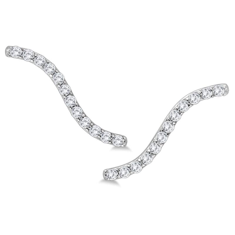 Marquee 1/2 Carat TW Diamond Climber Earrings in 14K White Gold