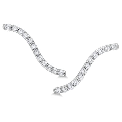 Marquee 1/2 Carat TW Diamond Climber Earrings in 14K White Gold