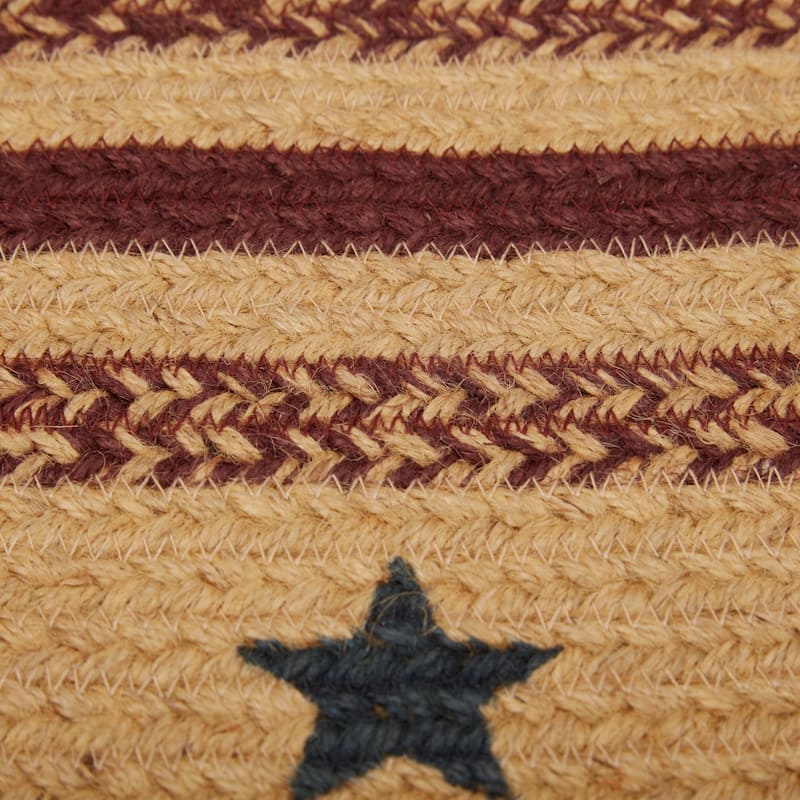 Potomac Jute Rug Oval Stencil Stars w/ Pad 20x30 - 20" x 30" Oval