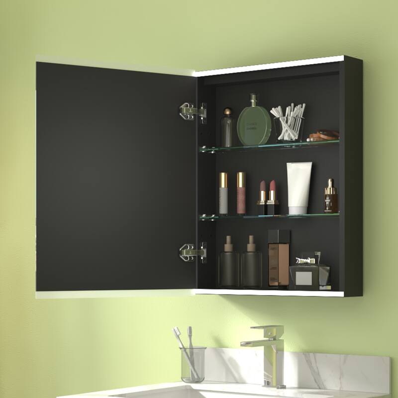 ExBrite LED Bathroom Medicine Cabinet with Mirror,Casement Door,Surface mounting only