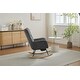 preview thumbnail 6 of 16, Modern Nursery Rocking Chair, Upholstered Glider Chair with High Backrest, Rocker Accent Armchair with Solid Wood Legs