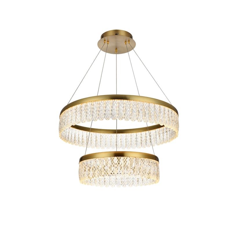Indigo Home 24 inch Adjustable LED chandelier - Satin Gold