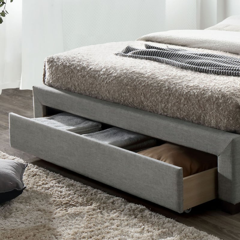 Furniture of America Malaer Modern Tufted 1-drawer Platform Bed
