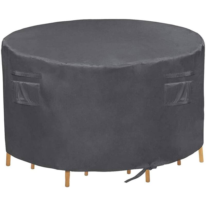 Patio Round Table Cover, Heavy Duty Waterproof Patio Furniture Cover - 60"Dia x 28"H
