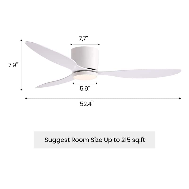 52 in. Sleek Ceiling Fan with Lights - Quiet Reversible DC Motor, Smart Control