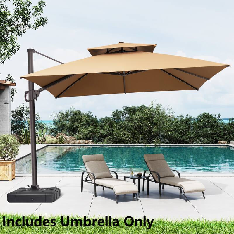 10.5ft Outdoor Patio Double Top Cantilever Offset Umbrella