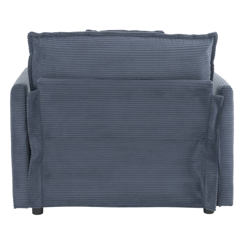 Roomfitters Compact L-Shape Sectional Sofa, Upholstered Corduroy Couch with Side Storage Pockets for Stylish Living Room
