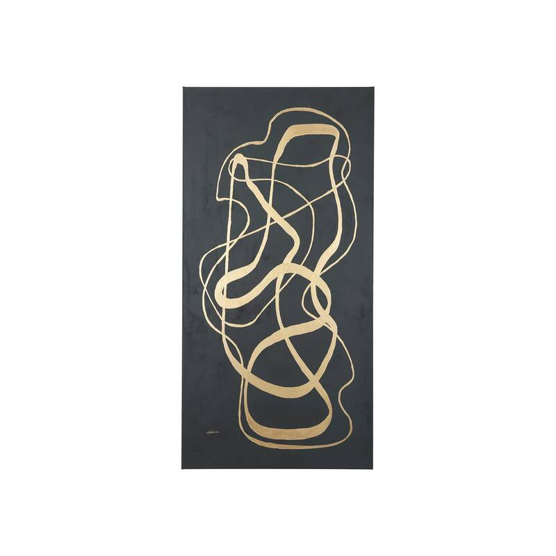 Free Lines Dark Green (30 x 60) Canvas Art Print - Small