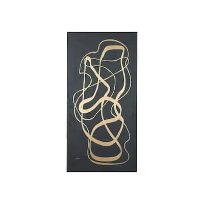 Free Lines Dark Green (30 x 60) Canvas Art Print