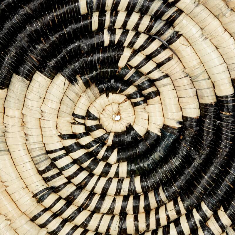 Seagrass Plate Handmade Spiral Basket Home Wall Decor - Set of 3 Black - Roche River Decor