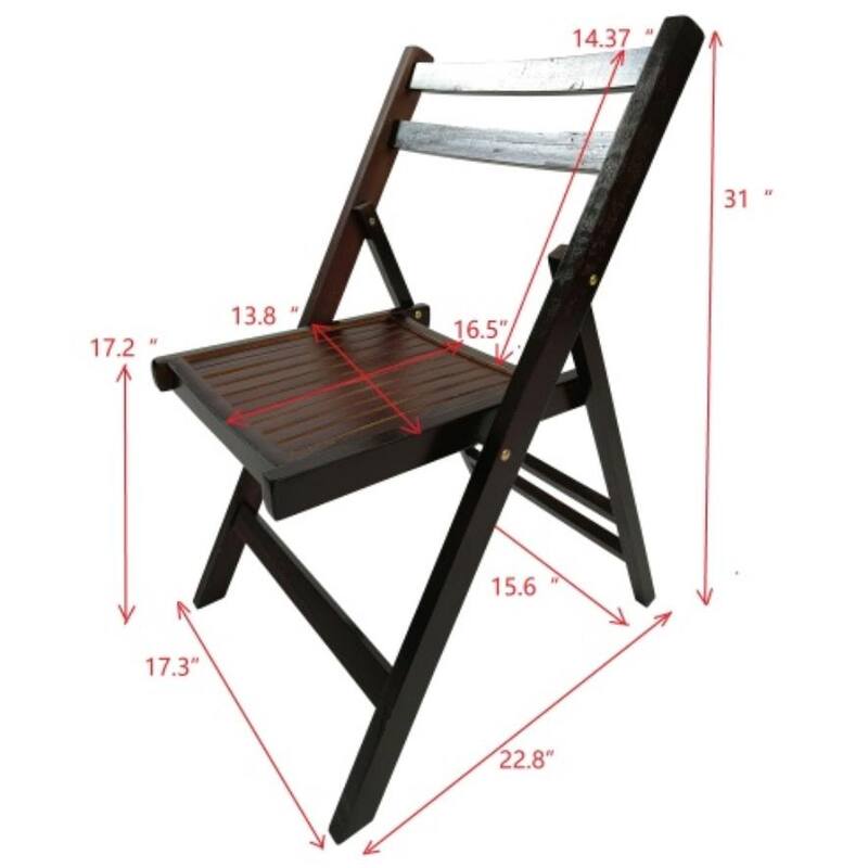 Slatted folding wood event chairs with set of 4