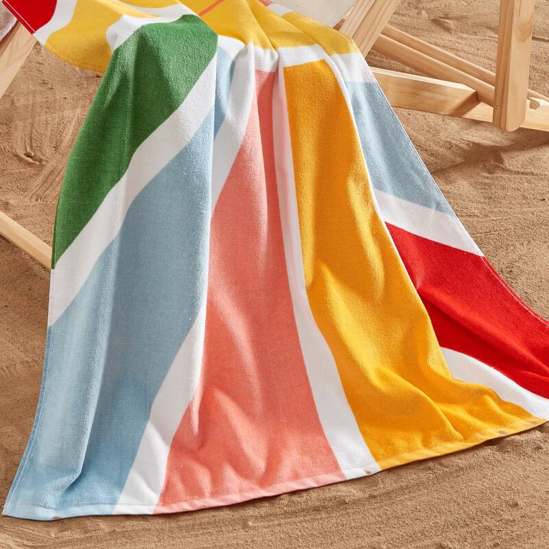 Linery & Co. 100% Cotton Printed Beach Towel for Kids, 30" x 60"