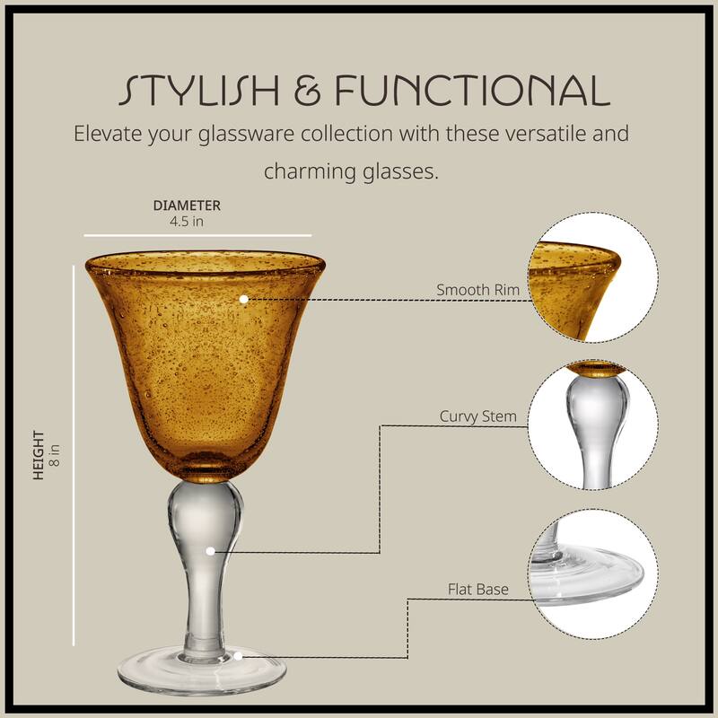 Artland Amber 14 Ounce Iris Goblet Set - 14 oz